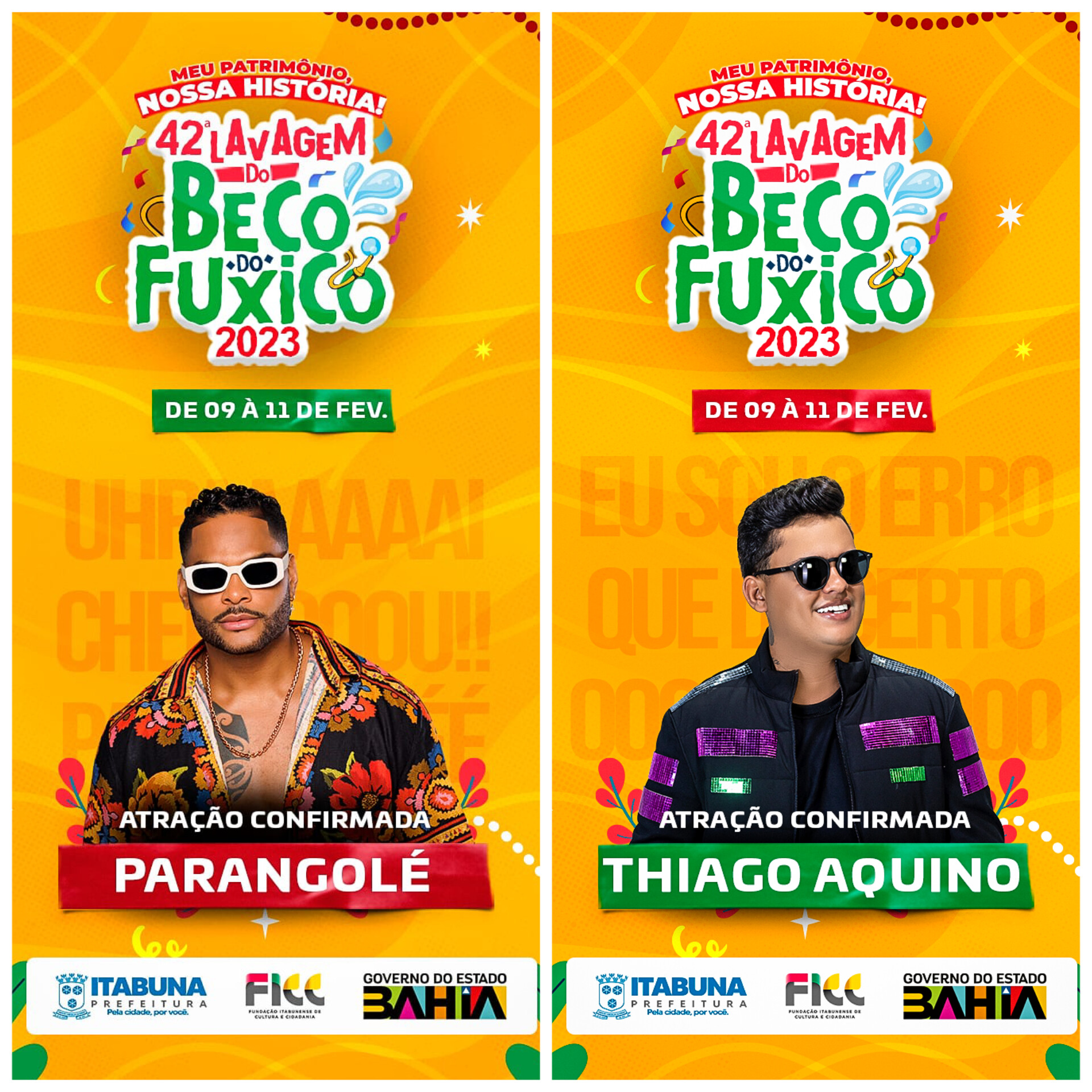 Prefeitura de Itabuna e FICC confirmam Thiago Aquino na Lavagem do Beco do Fuxico