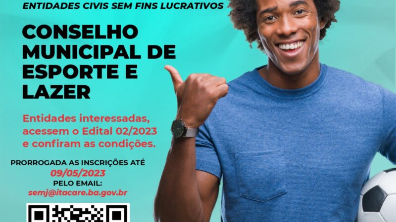 Chamamento público para cadastro das entidades esportivas sem fins lucrativos, sediadas em Itacaré