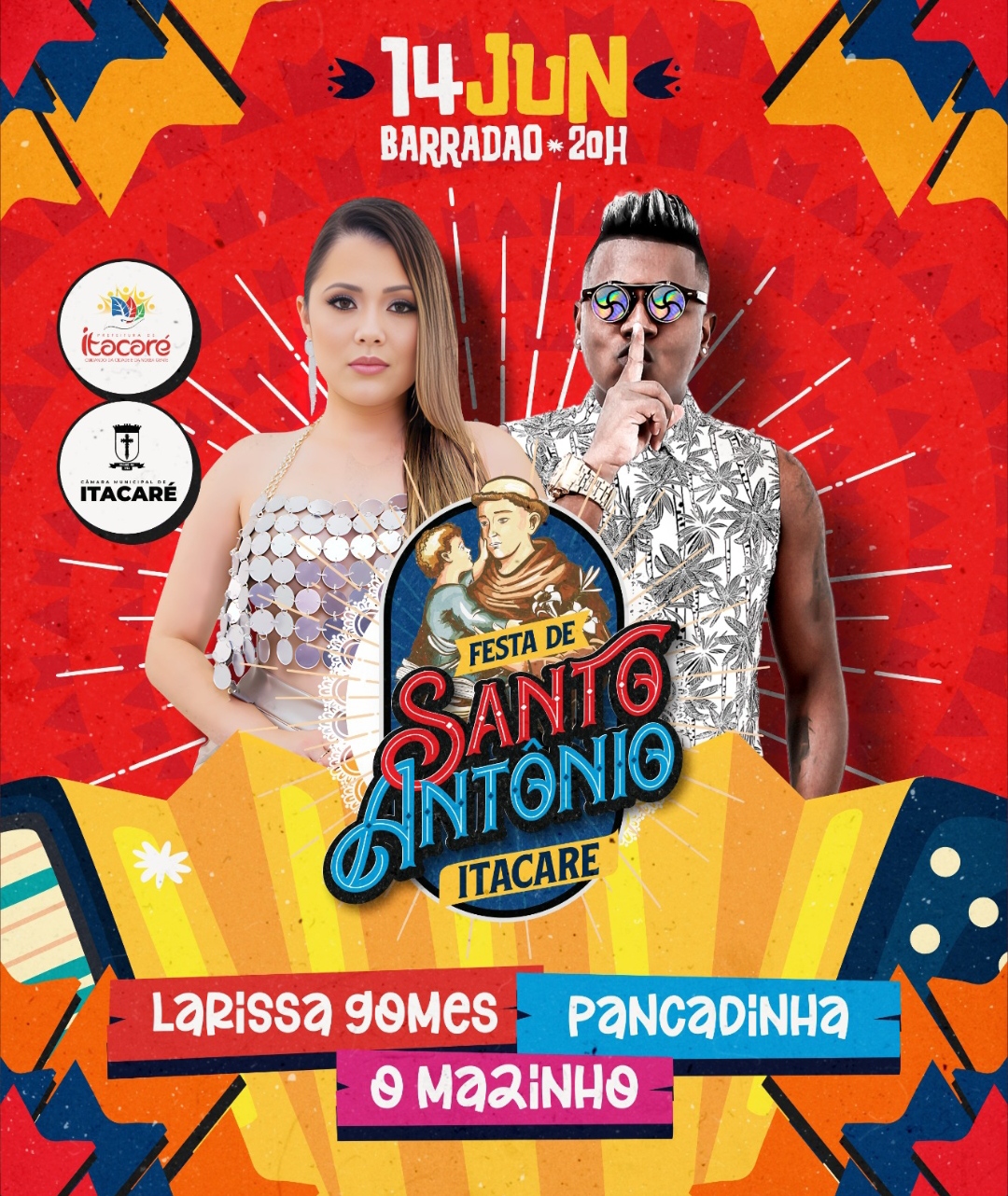 Prefeitura de Itacaré divulga atrações da Festa de Santo Antônio