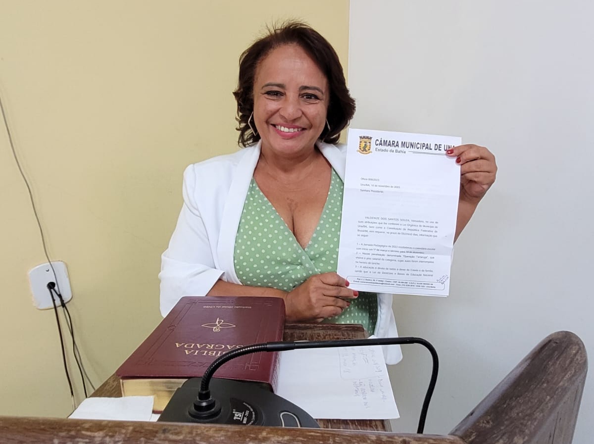 Vereadora Valdenize de Zé Pretinho cobra garantia dos 200 dias letivos para os alunos de Una