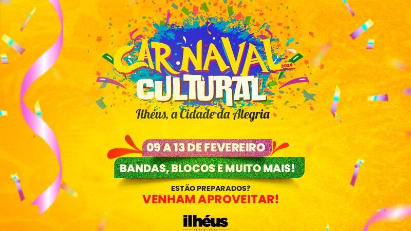 Carnaval Cultural de Ilhéus contará com apresentações de mais de 20 bandas e artistas regionais
