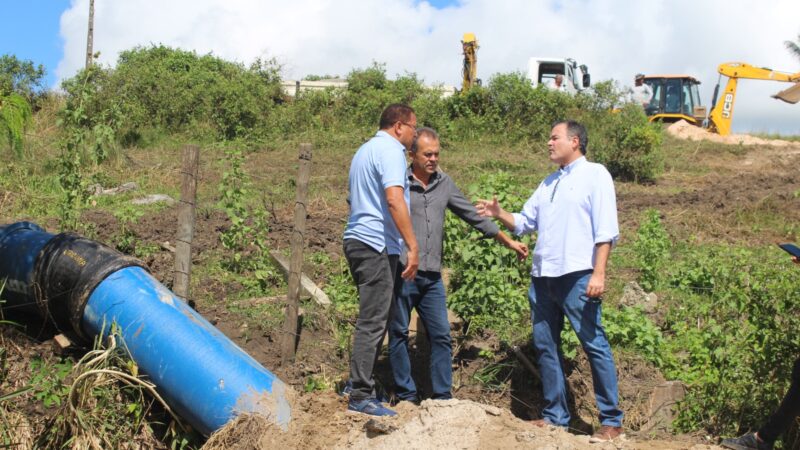 Prefeito Augusto Castro visita as obras do Mais Água para a Cidade e se disse satisfeito com a execução do projeto