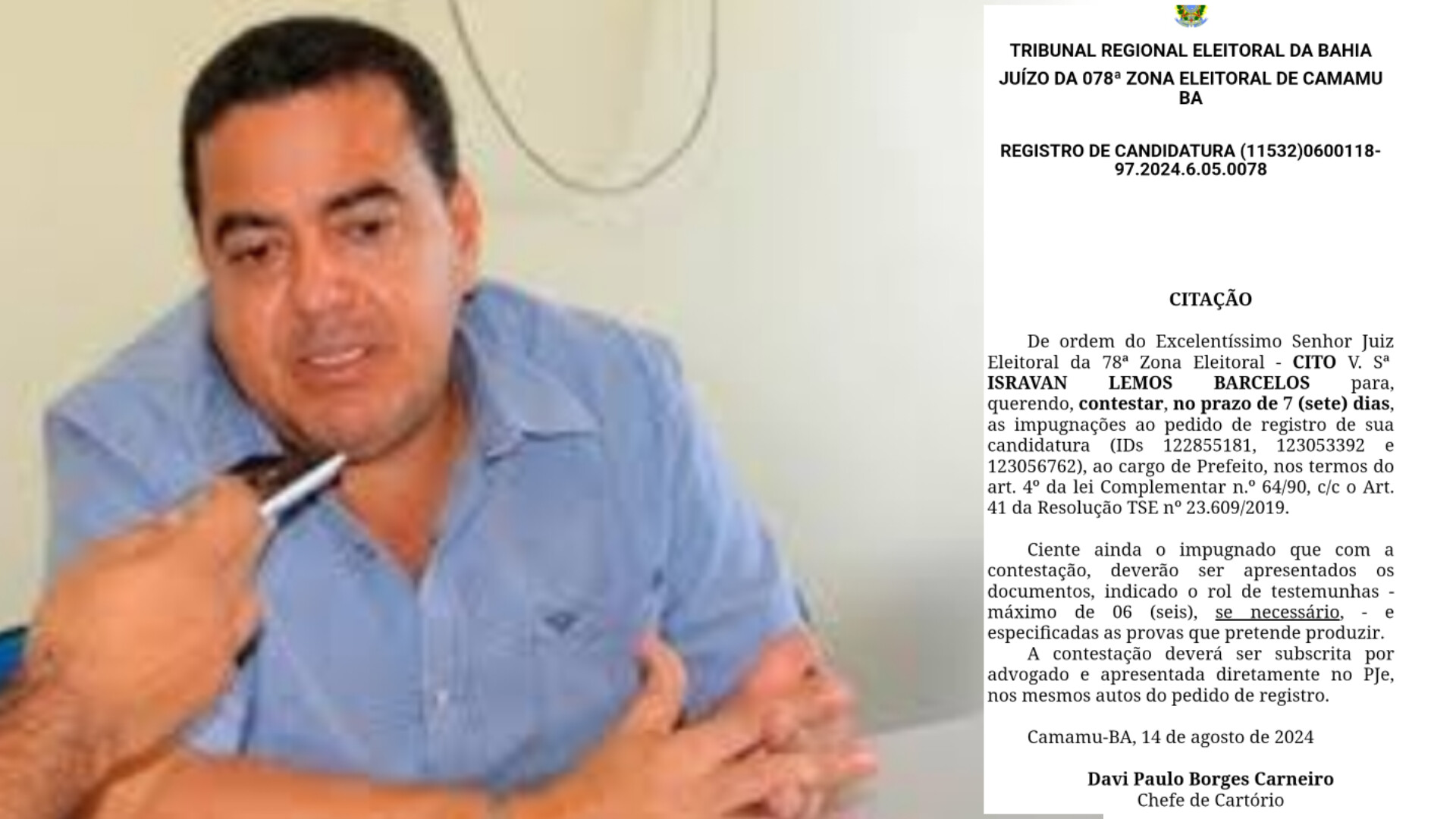 Maraú: Ex-prefeito pode ter candidatura impugnada