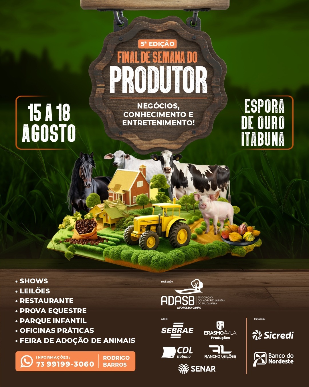 Programação diversificada é a marca da 5ª Edição do Final de Semana do Produtor Rural