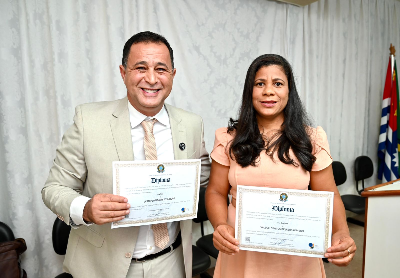 Jé Assunção, Val de Gude e vereadores de Ibirapitanga são diplomados pela Justiça Eleitoral