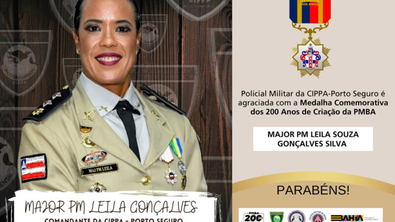 COMANDANTE DA CIPPA É CONDECORADA COM MEDALHA