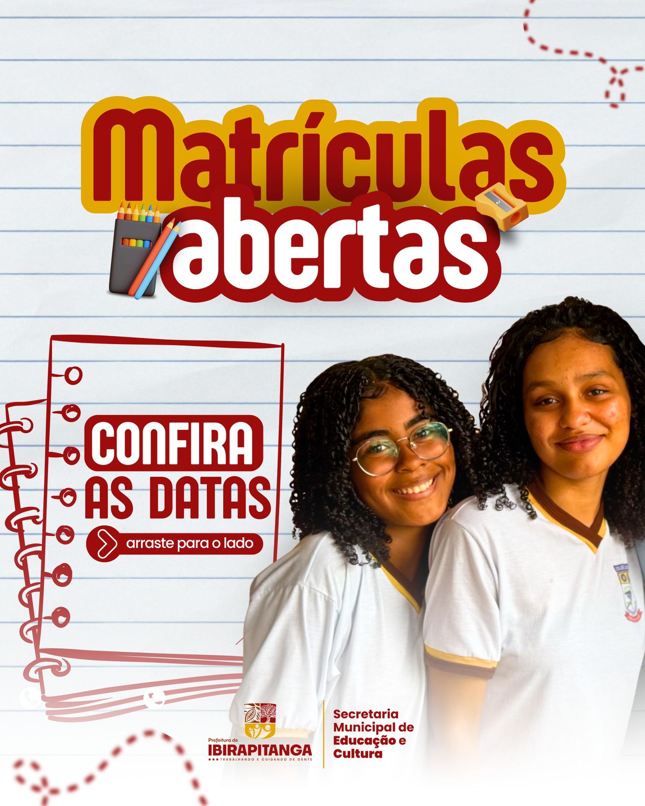 Prefeitura de Ibirapitanga anuncia matrículas abertas na Rede Municipal de Ensino para 2025