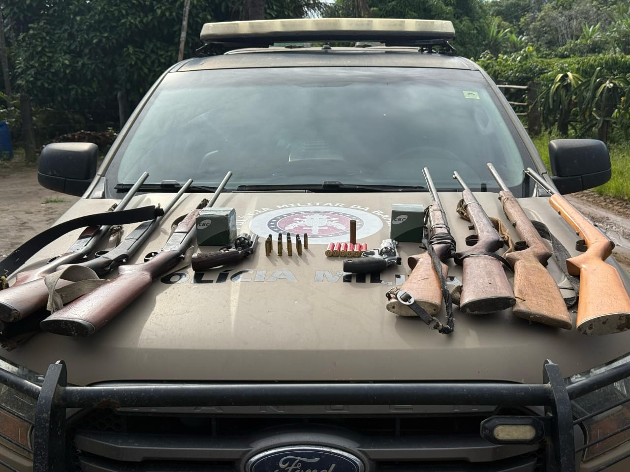 CIPPA APREENDE ARMAS DE FOGO E OBJETOS DE CAÇA. UMA PESSOA FOI PRESA