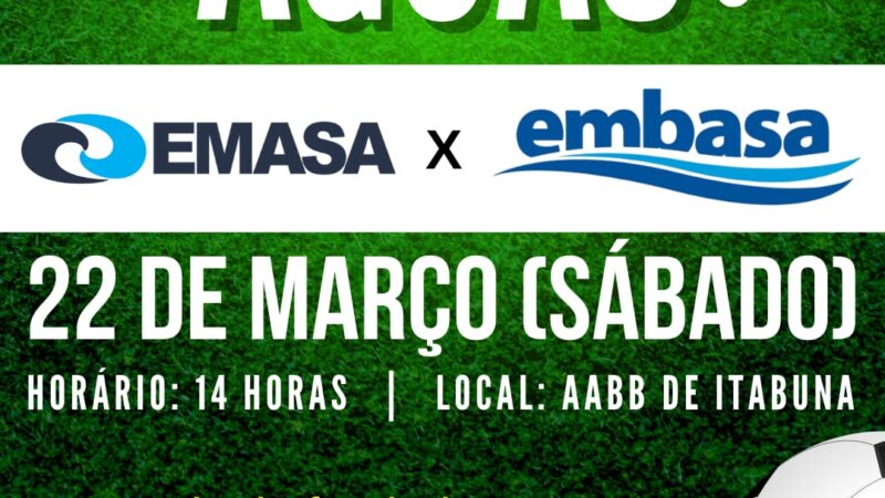 Encontro das Águas: Jogo de futebol entre EMASA x EMBASA marca o Dia Mundial da Água em Itabuna