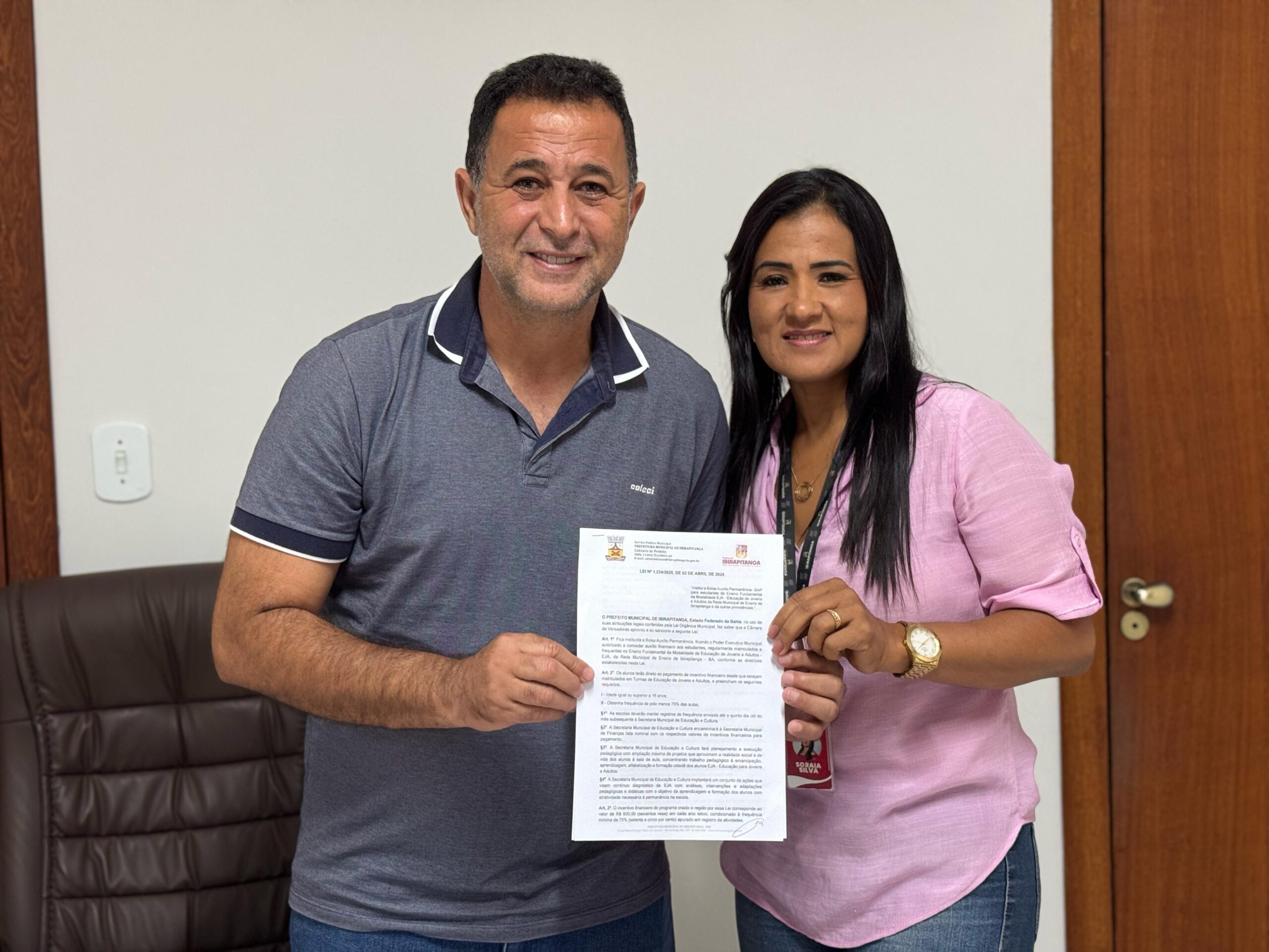 Prefeitura de Ibirapitanga institui Bolsa Auxílio Permanência para estudantes do EJA na rede municipal