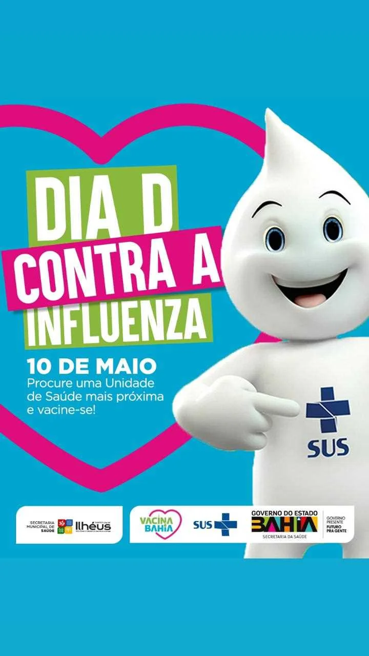 Ilhéus realiza Dia D de vacinação contra a Influenza neste sábado, 10 de maio