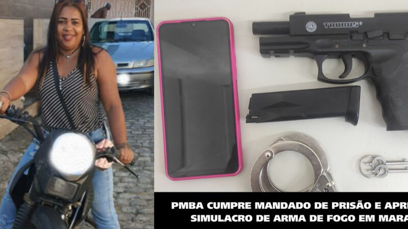PMBA cumpre mandado de prisão apreende acusada de homicídio e simulacro de arma de fogo em Maraú