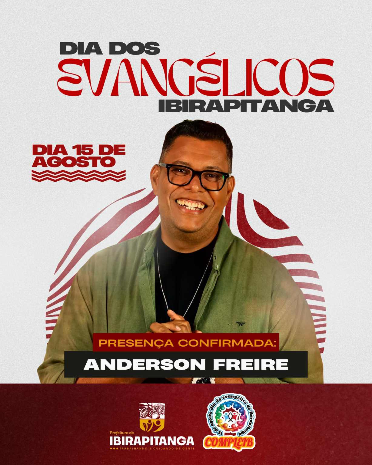 Anderson Freire é confirmado como atração principal no Dia dos Evangélicos em Ibirapitanga