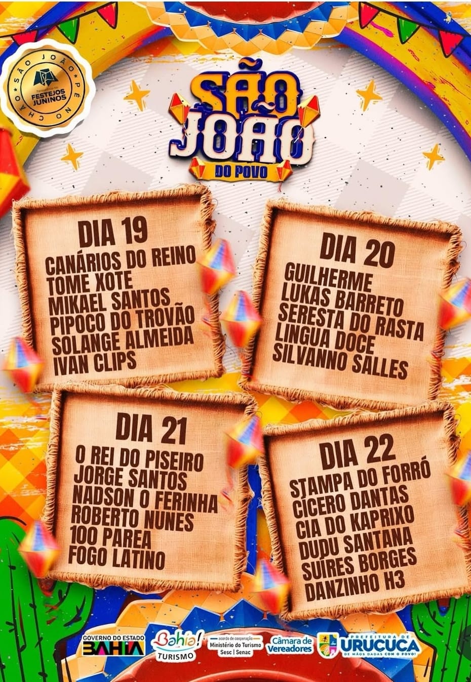 URUÇUCA: PREFEITURA DIVULGA GRADE DE ATRAÇÕES DOSÃO JOÃO DO POVO 2025