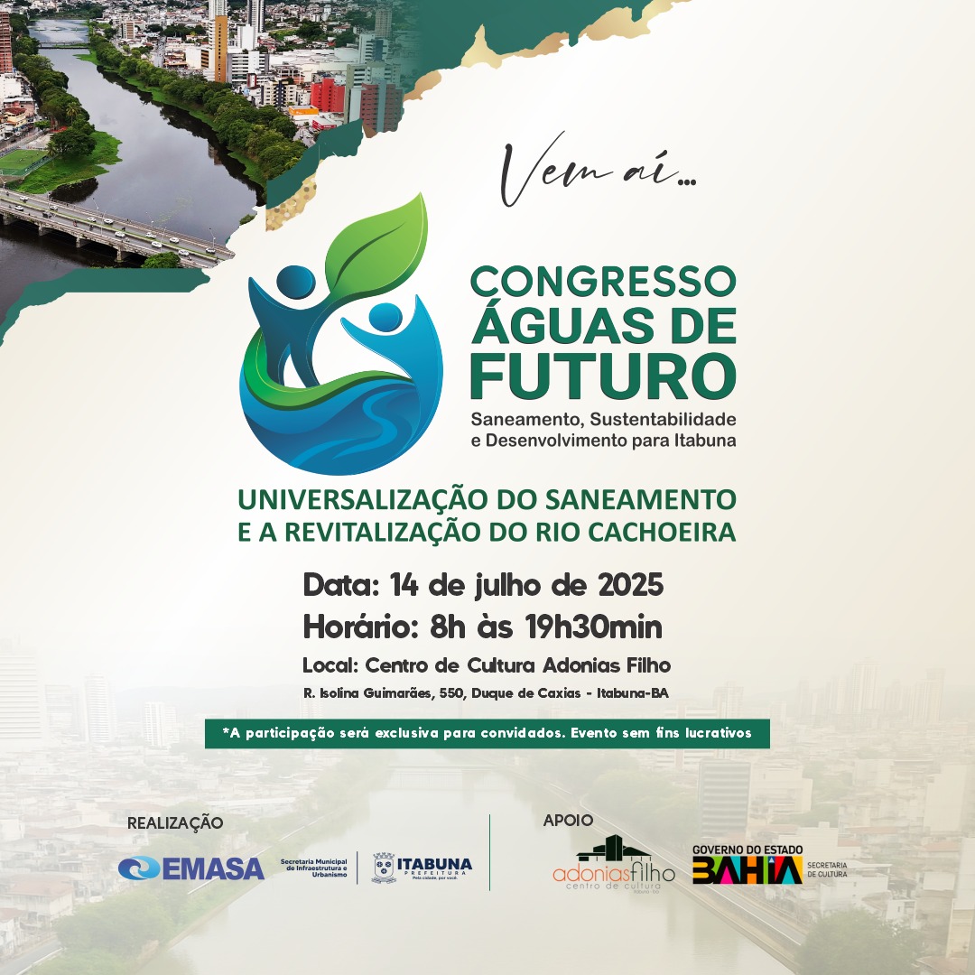 EMASA realiza Congresso “Águas de Futuro” sobre Saneamento, Sustentabilidade e Revitalização do Rio Cachoeira