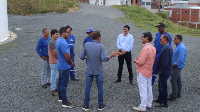Presidente e diretores da EMASA têm encontro com operários das obras da nova rede de distribuição do Novo Lomanto