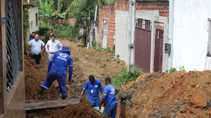 EMASA avança com as obras de ampliação das redes de água e esgoto no Loteamento Nova Esperança