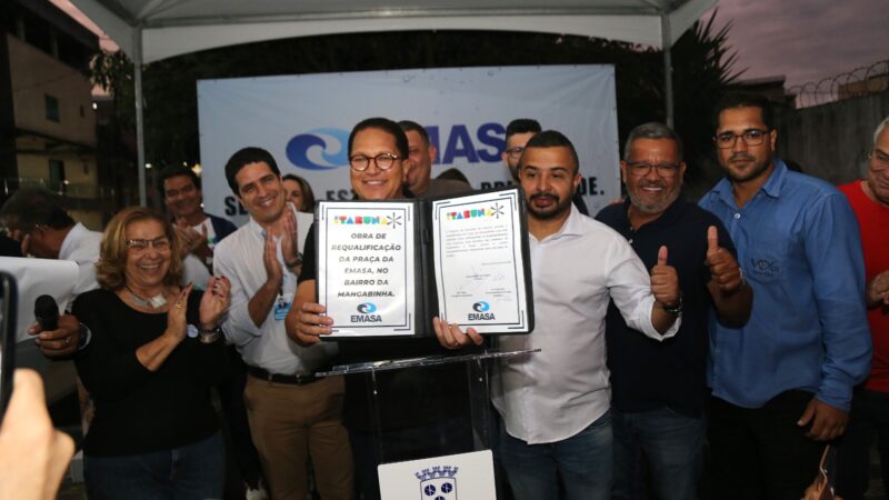 Praça da EMASA na Mangabinha terá espaço de convivência, lazer e atividade física, afirma prefeito Augusto Castro