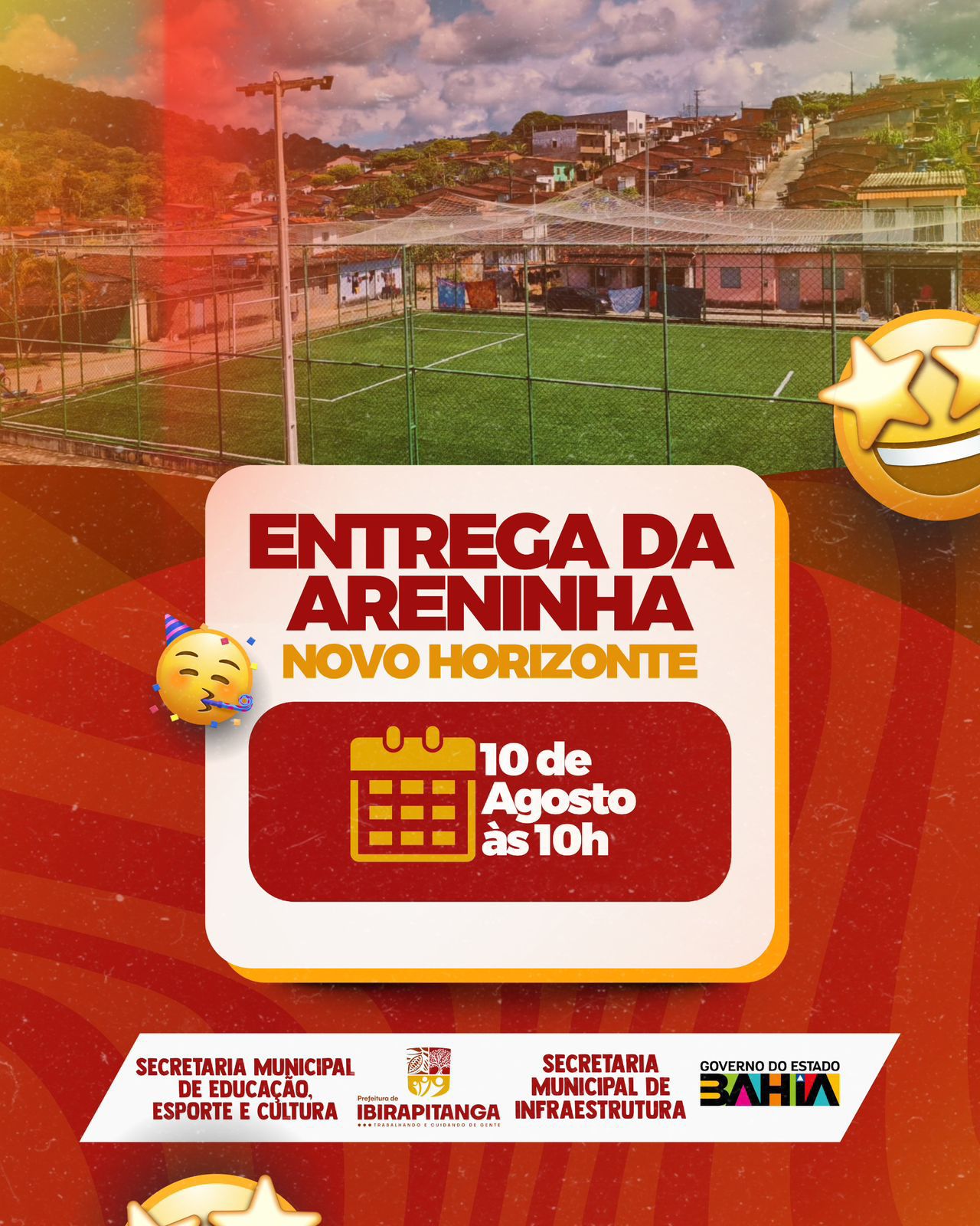 Prefeitura de Ibirapitanga entrega Areninha no distrito de Novo Horizonte neste domingo (10)