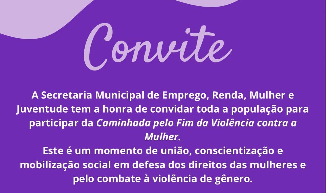 Prefeitura de Ibirapitanga realiza caminhada pelo “Fim da Violência contra a Mulher” nesta terça-feira (26)