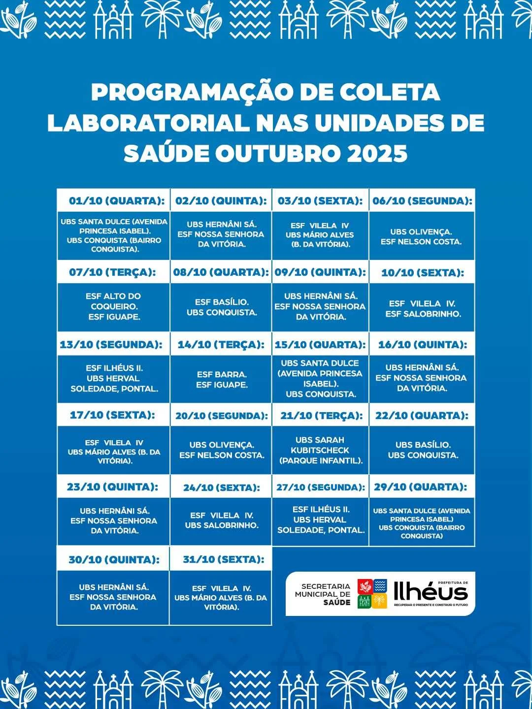 Prefeitura de Ilhéus amplia coleta de exames laboratoriais nas unidades de saúde