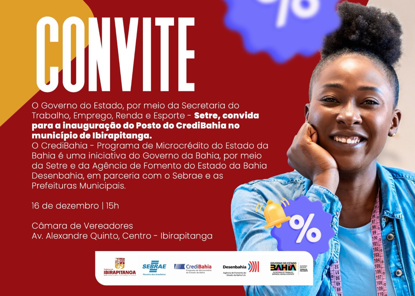 Ibirapitanga inaugura Núcleo Empreende Mais e Posto do CrediBahia para fortalecer o empreendedorismo local