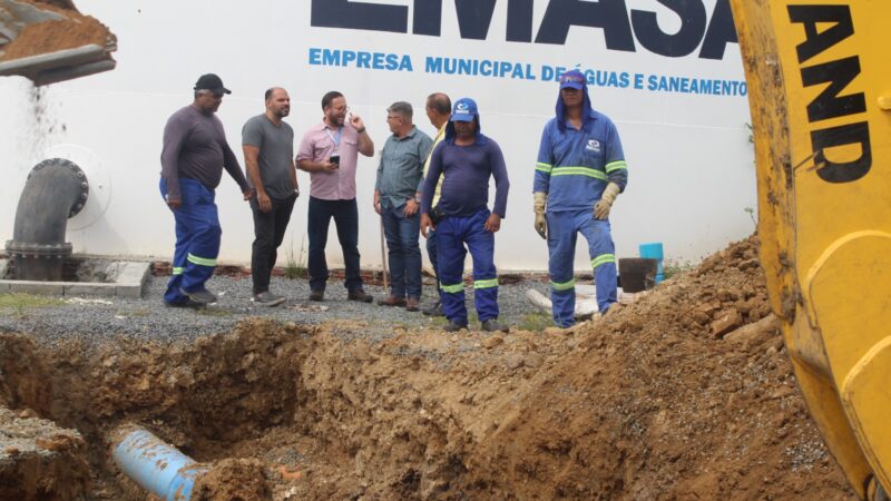 EMASA inicia processo de entroncamento da nova rede do Novo Lomanto ao reservatório do Mais Água