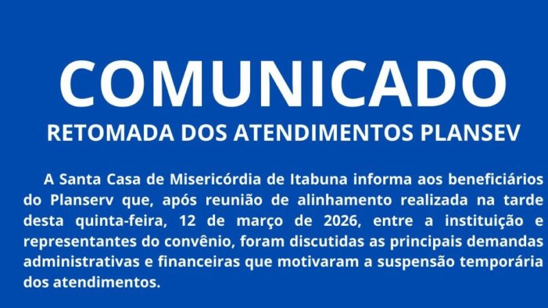 NOTA INSTITUCIONAL: Retomada dos atendimentos na Santa Casa de Misericórdia de Itabuna