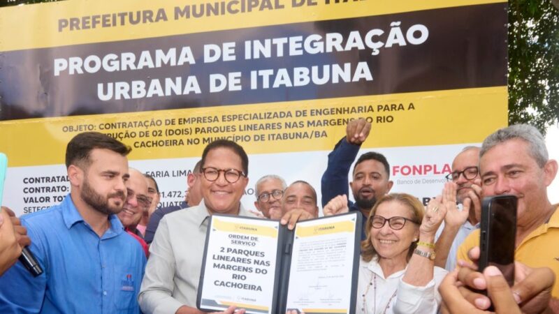 Prefeito Augusto Castro autoriza as obras de construção dos parques lineares das margens do Rio Cachoeira