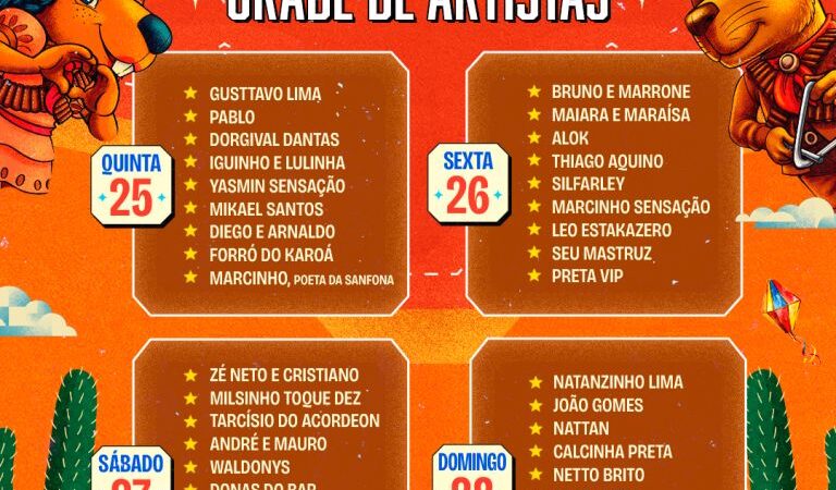 Ita Pedro 2026 divulga a grade diária completa; confira as atrações