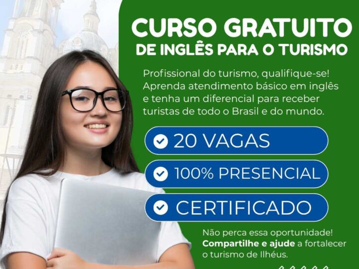 Prefeitura de Ilhéus abre inscrições para curso gratuito de inglês voltado ao atendimento ao turista
