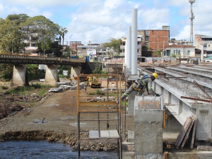 Ponte que ligará o centro de Itabuna à nova BA-649 tem 71% de sua estrutura de concreto concluída