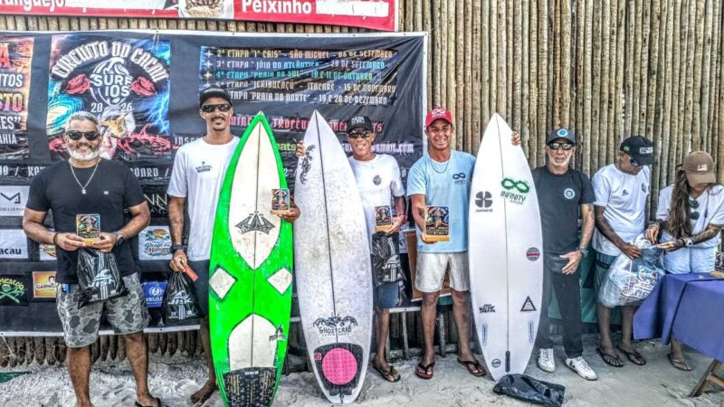 Circuito do Cacau Surf 2026 reúne atletas e define campeões da primeira etapa em Olivença
