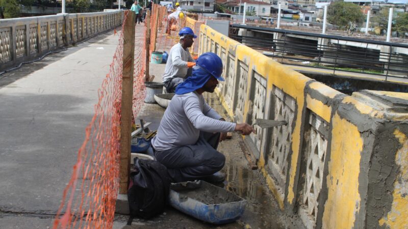 Obras de requalificação da EEE – V e da restauração da Ponte Góes Calmon seguem dentro do prazo previsto