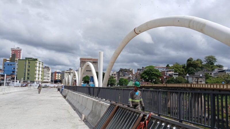 Obras da nova ponte e requalificação da Ponte Miguel Calmon com foco na segurança e paisagismo